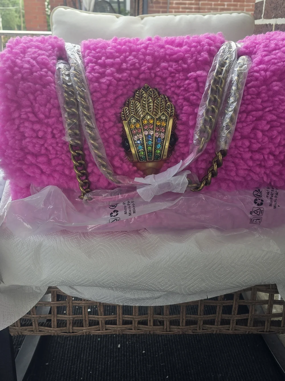 Kurt Geiger Macro Shearling Kensington  Bag